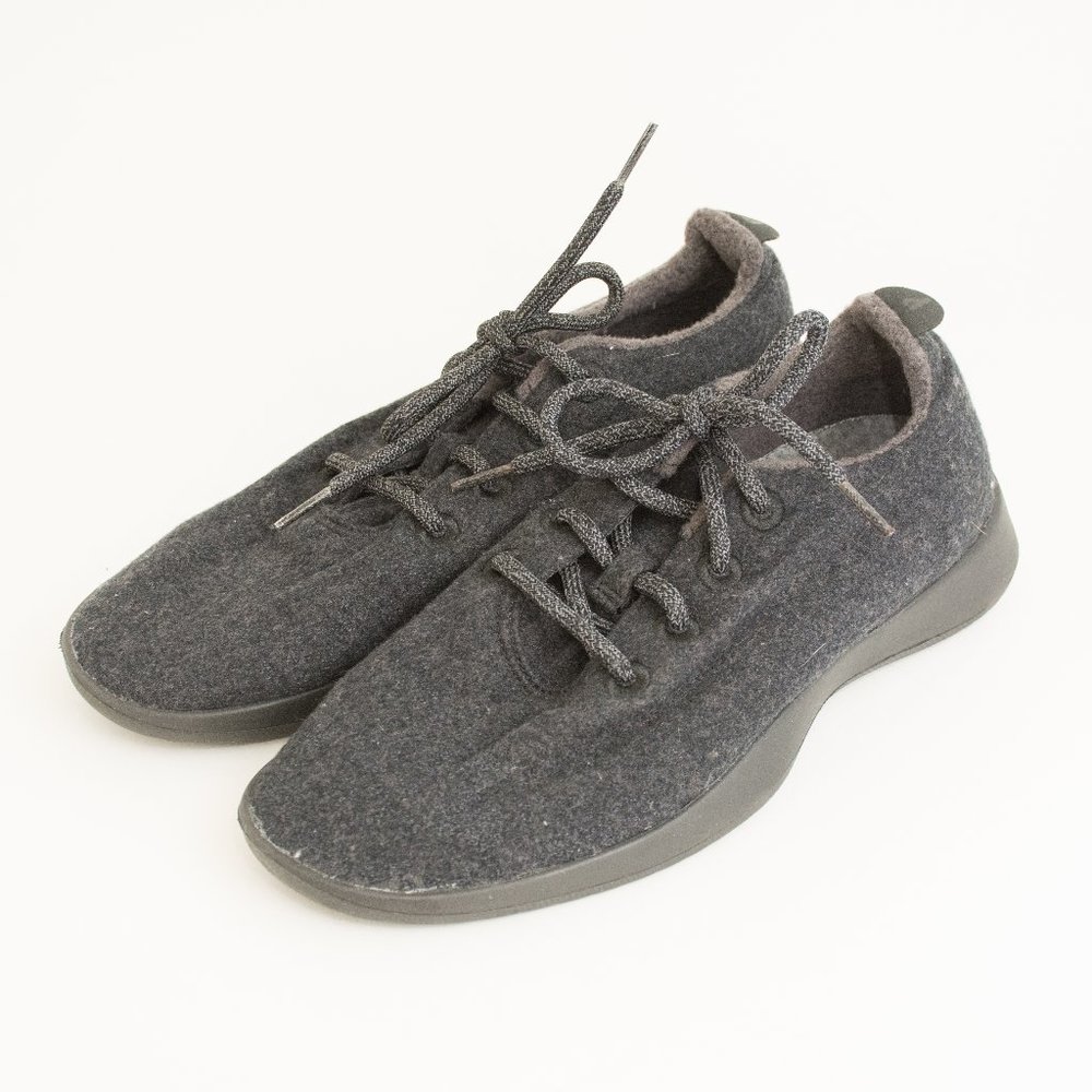 Allbirds Men's Gray Black Wool Runners with Black Sole